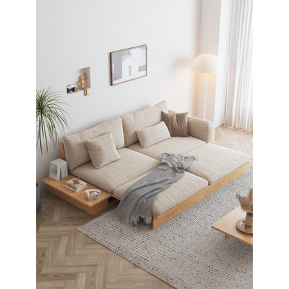 Canapé rectangulaire trois places Romision en tissu lin