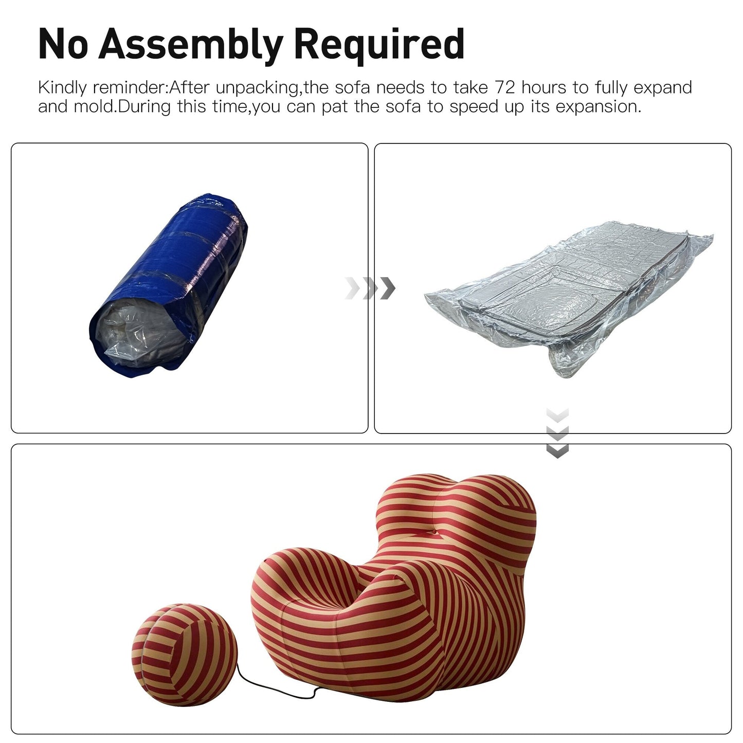 Canapé incurvé en tissu Romision avec accoudoirs inclinés