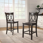 Chaises de comptoir Ronda à dossier double en X (lot de 2)
