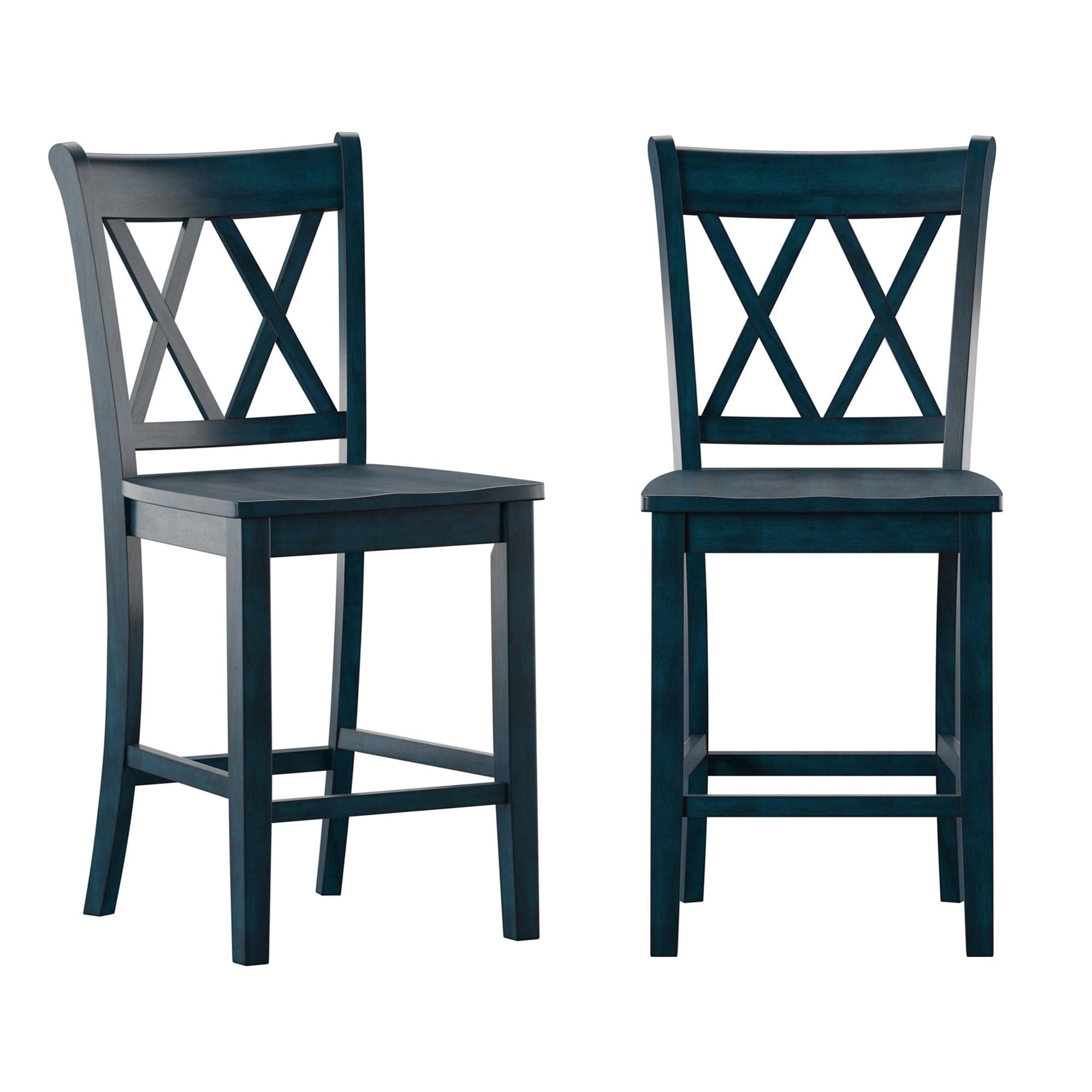 Chaises de comptoir Ronda à dossier double en X (lot de 2)