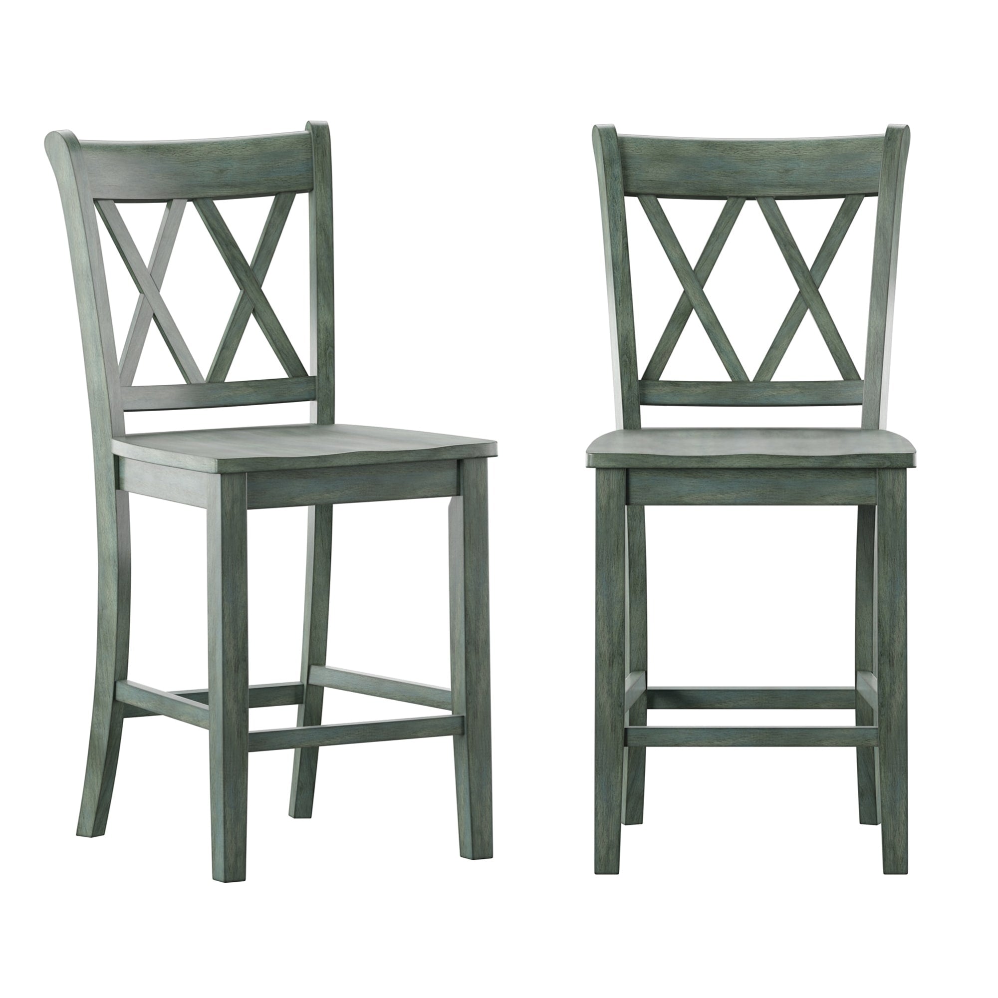 Chaises de comptoir Ronda à dossier double en X (lot de 2)