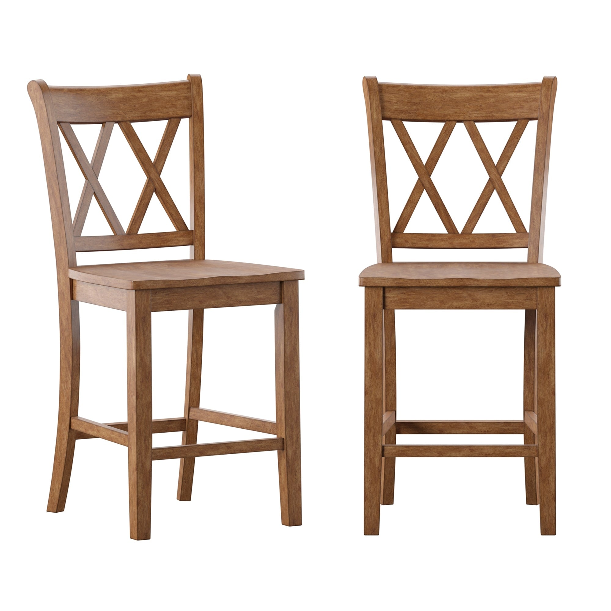 Chaises de comptoir Ronda à dossier double en X (lot de 2)