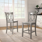 Chaises de comptoir Ronda à dossier double en X (lot de 2)