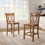 Chaises de comptoir Ronda à dossier double en X (lot de 2)