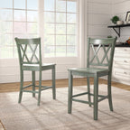 Chaises de comptoir Ronda à dossier double en X (lot de 2)