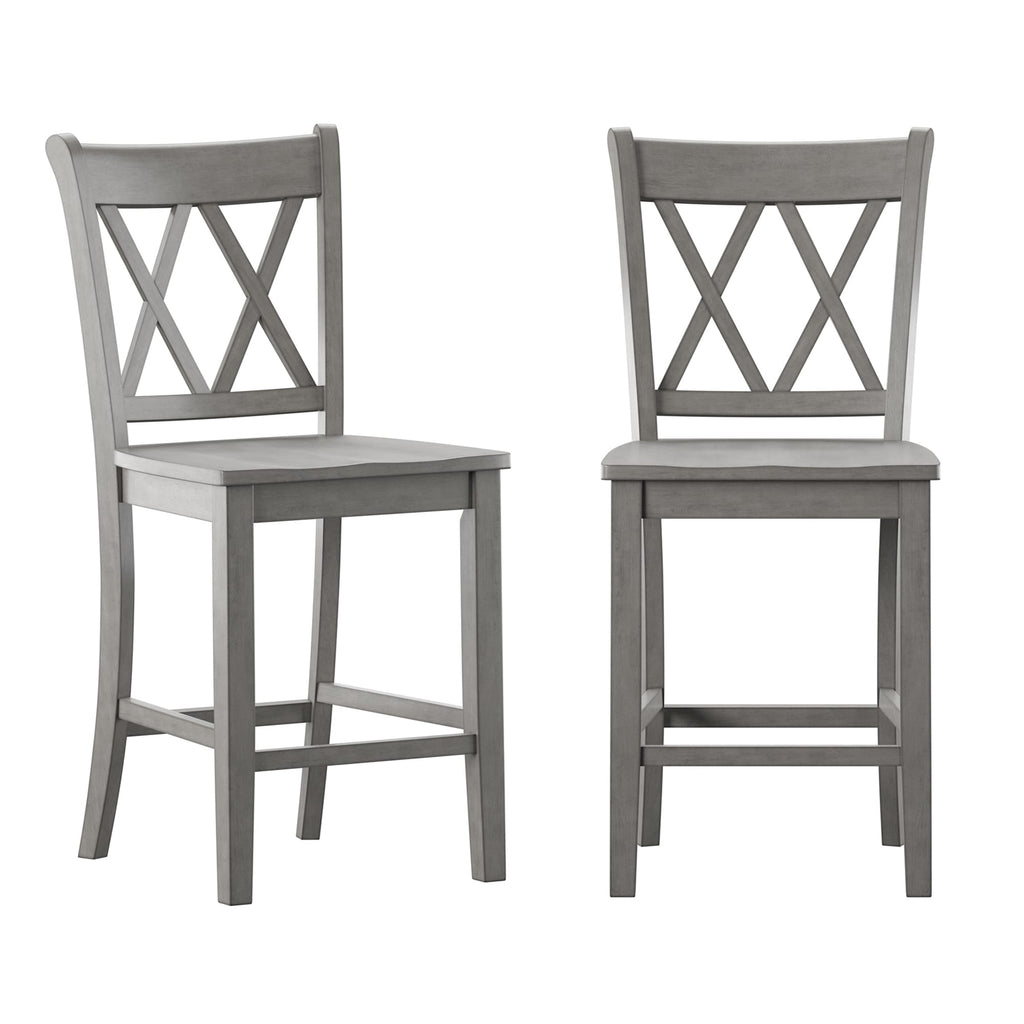 Chaises de comptoir Ronda à dossier double en X (lot de 2)