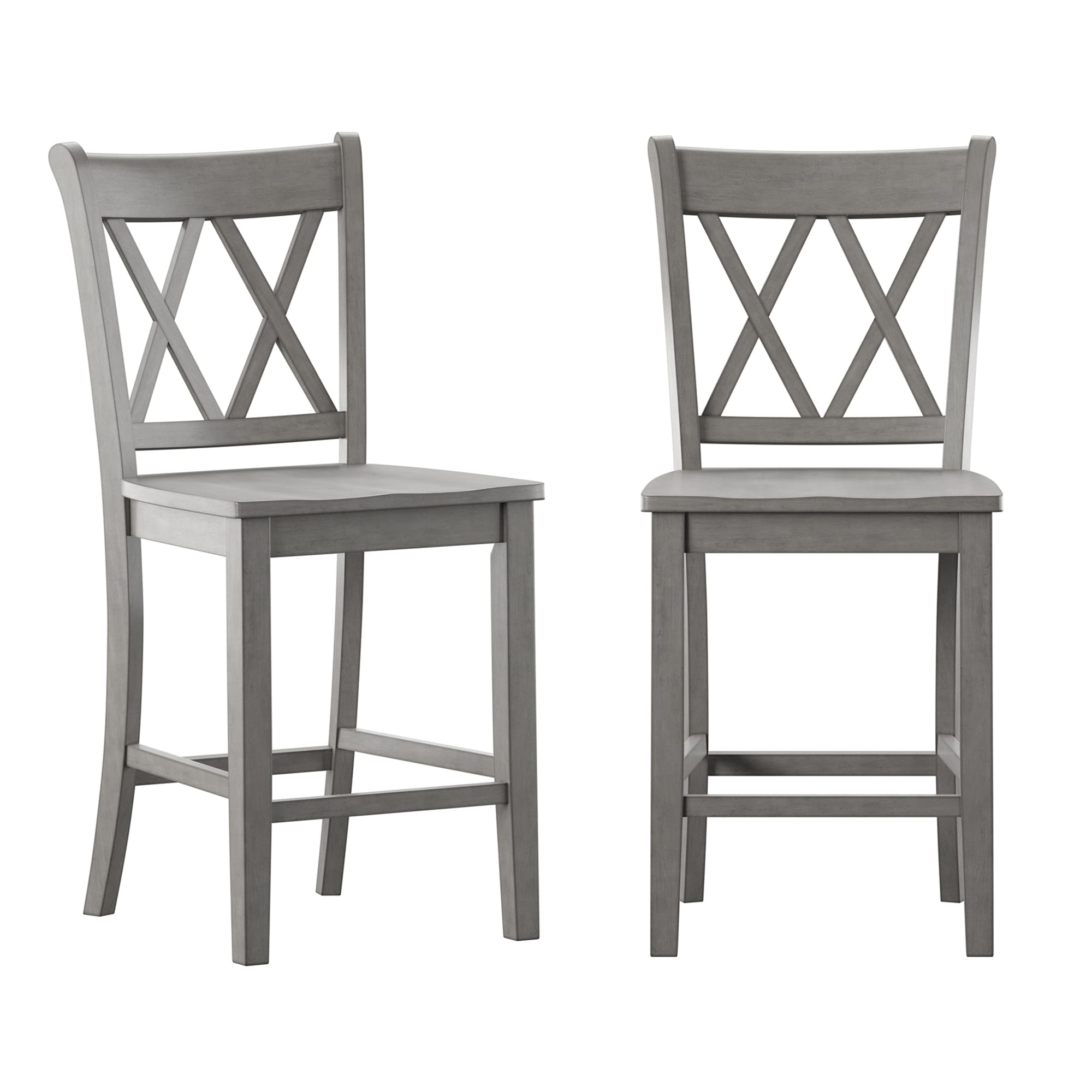 Chaises de comptoir Ronda à dossier double en X (lot de 2)