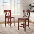 Chaises de comptoir Ronda à dossier double en X (lot de 2)