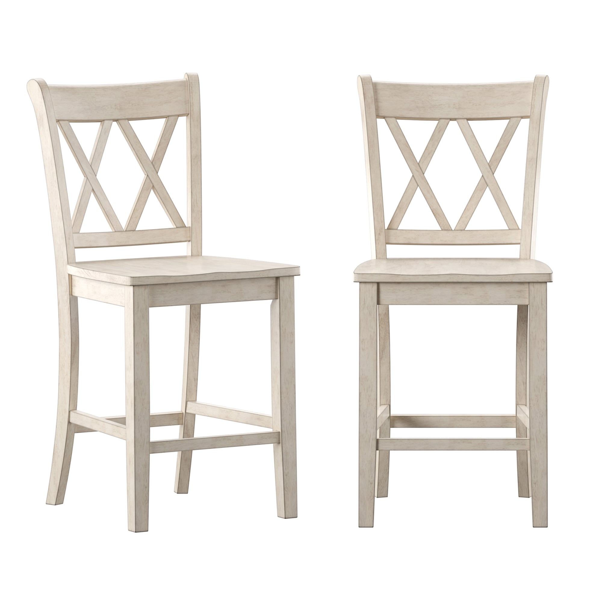 Chaises de comptoir Ronda à dossier double en X (lot de 2)