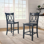 Chaises de comptoir Ronda à dossier double en X (lot de 2)