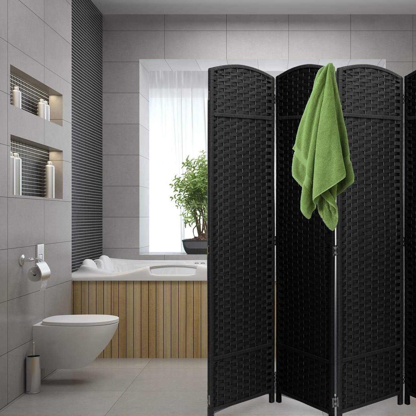 Cloison de séparation pliable et intimité, 8 panneaux, 244 cm (L) x 49,5 cm (l) x 175 cm (H).