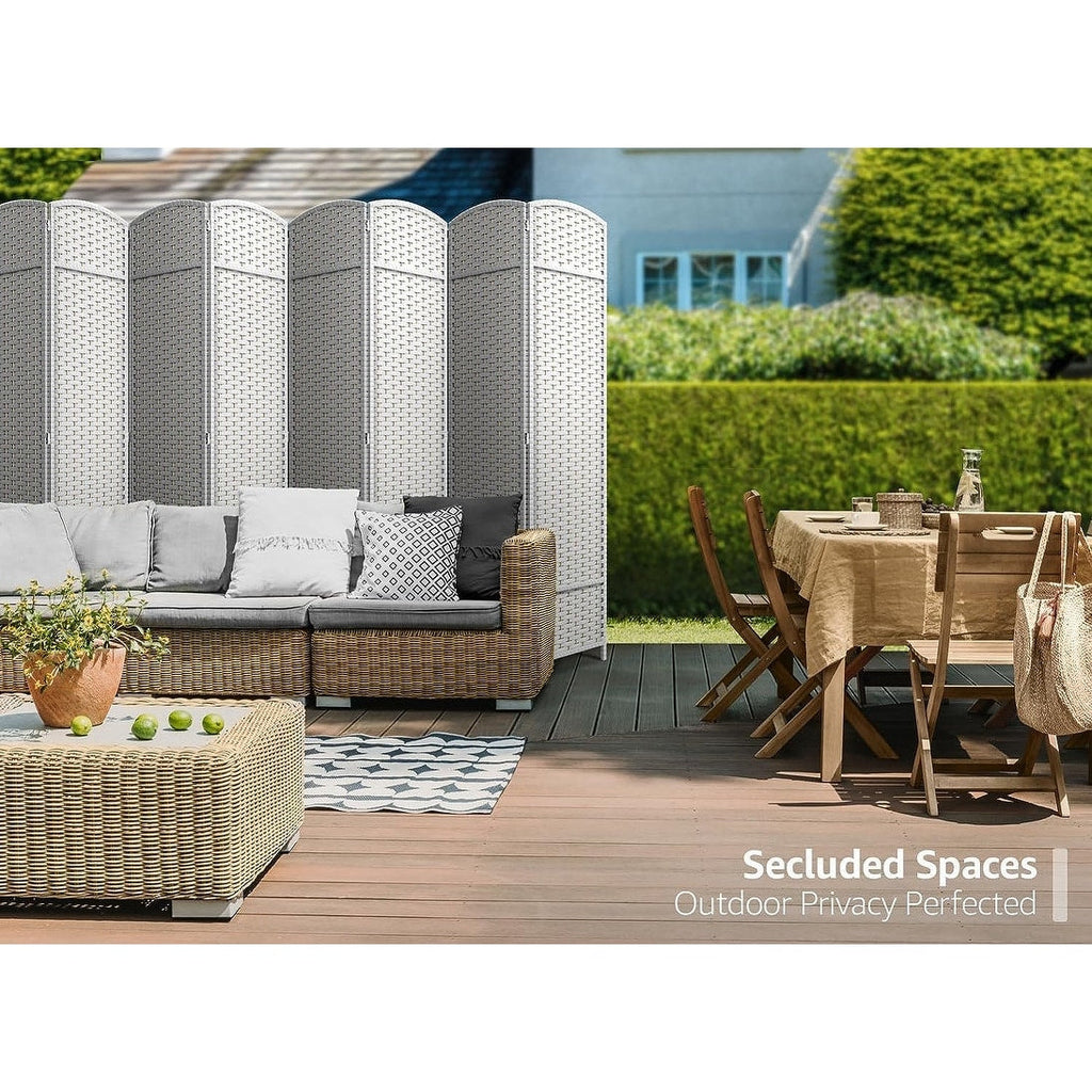 Cloison de séparation pliable et intimité, 8 panneaux, 244 cm (L) x 49,5 cm (l) x 175 cm (H).