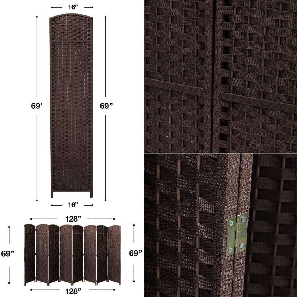 Cloison de séparation pliable et intimité, 8 panneaux, 244 cm (L) x 49,5 cm (l) x 175 cm (H).