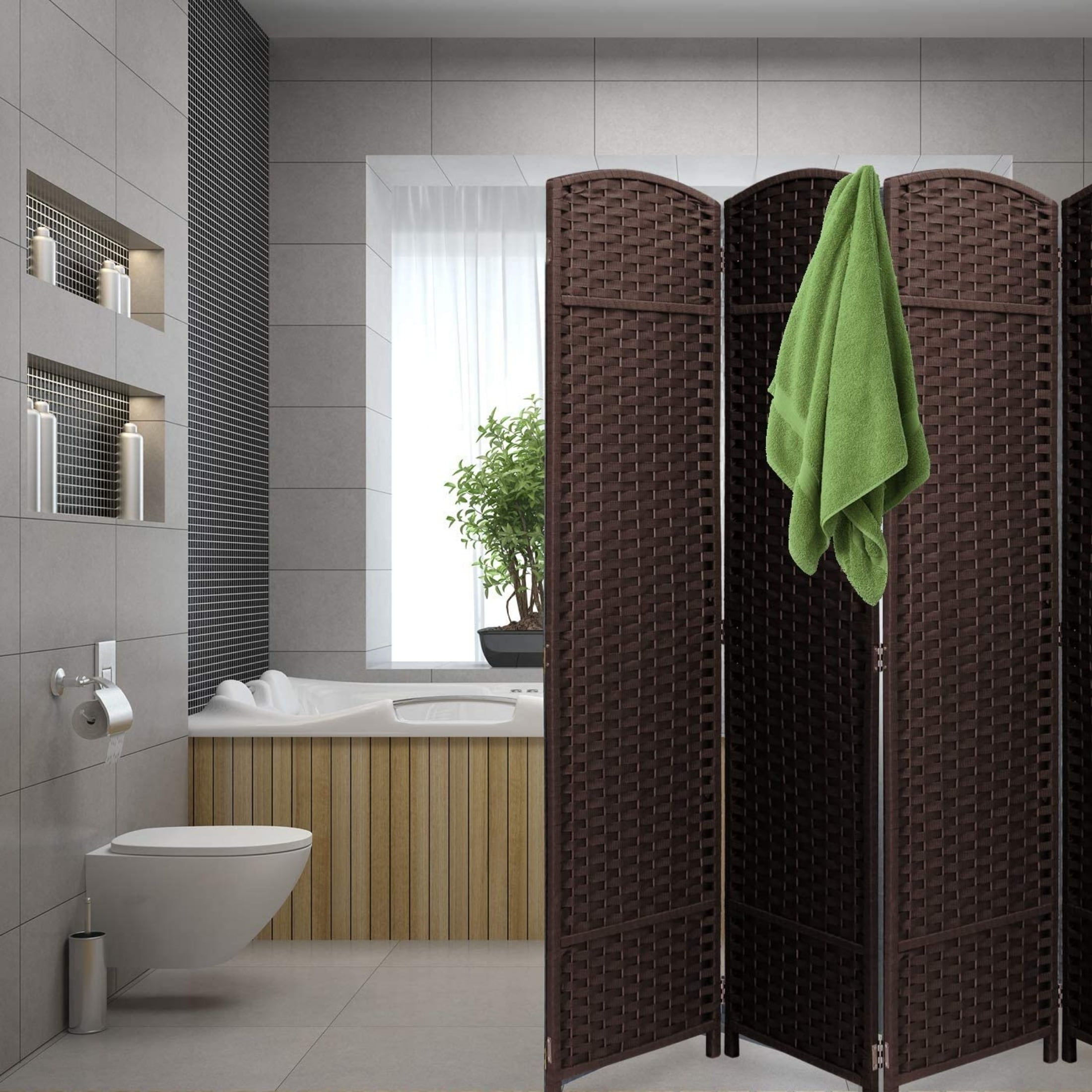Cloison de séparation pliable et intimité, 8 panneaux, 244 cm (L) x 49,5 cm (l) x 175 cm (H).