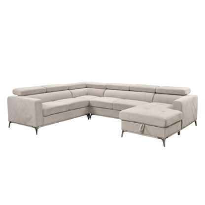 Canapé sectionnel surdimensionné Roomfitters 122 avec rangement pour méridienne, canapé contemporain en U 7 places