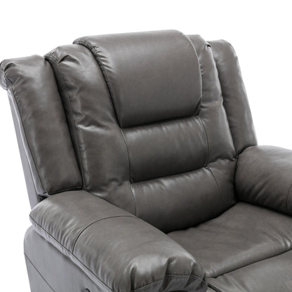 Fauteuil inclinable manuel 2 places pour home cinéma Roomfitters avec coffre de rangement et porte-gobelets, gris