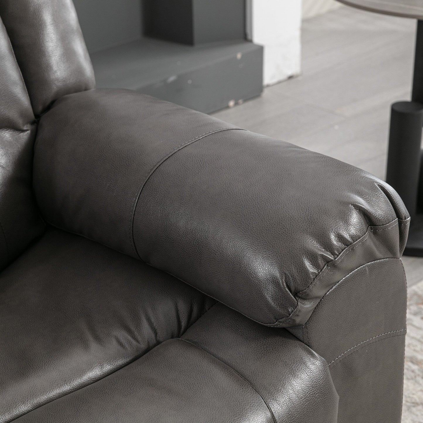 Fauteuil inclinable manuel 2 places pour home cinéma Roomfitters avec coffre de rangement et porte-gobelets, gris