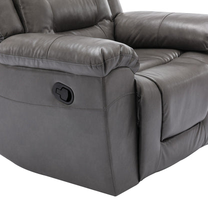 Fauteuil inclinable manuel 2 places pour home cinéma Roomfitters avec coffre de rangement et porte-gobelets, gris
