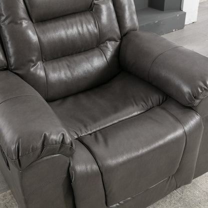 Fauteuil inclinable manuel 2 places pour home cinéma Roomfitters avec coffre de rangement et porte-gobelets, gris