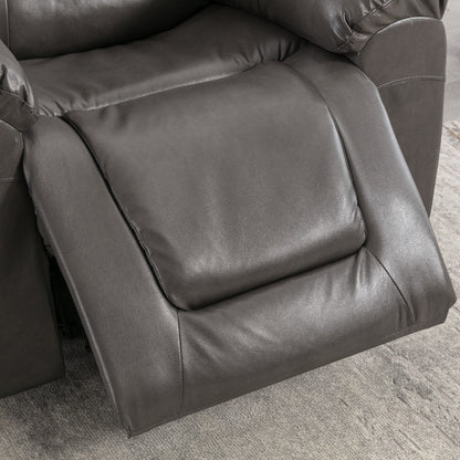 Fauteuil inclinable manuel 2 places pour home cinéma Roomfitters avec coffre de rangement et porte-gobelets, gris