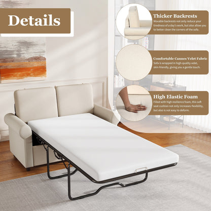 Canapé-lit gigogne 2 en 1 Roomfitters avec surmatelas double haut de gamme, ports USB et design compact pour le salon