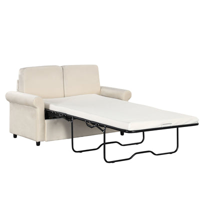 Canapé-lit gigogne 2 en 1 Roomfitters avec surmatelas double haut de gamme, ports USB et design compact pour le salon