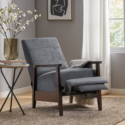 Fauteuil inclinable manuel en bois de 62 cm de large, fauteuil de salon confortable pour le salon