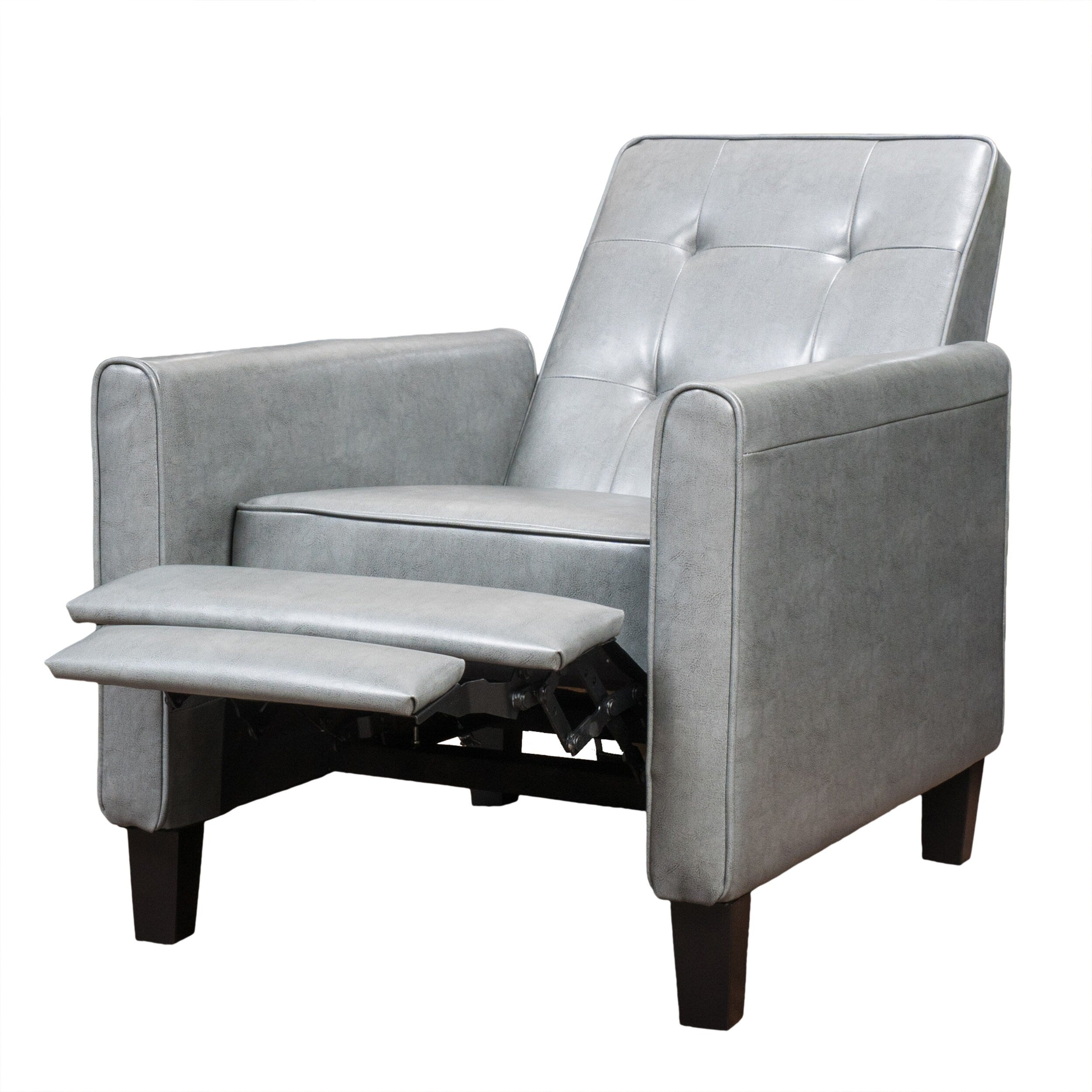 Fauteuil club inclinable manuel Roomfitters 26,75 pouces avec accoudoirs roulés et rembourrage moelleux pour un confort optimal, gris foncé