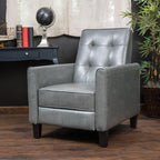 Fauteuil club inclinable manuel Roomfitters 26,75 pouces avec accoudoirs roulés et rembourrage moelleux pour un confort optimal, gris foncé