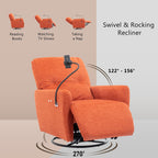 Fauteuil inclinable électrique pivotant à 270 degrés Roomfitters pour cinéma maison, canapé inclinable simple avec mouvement à bascule