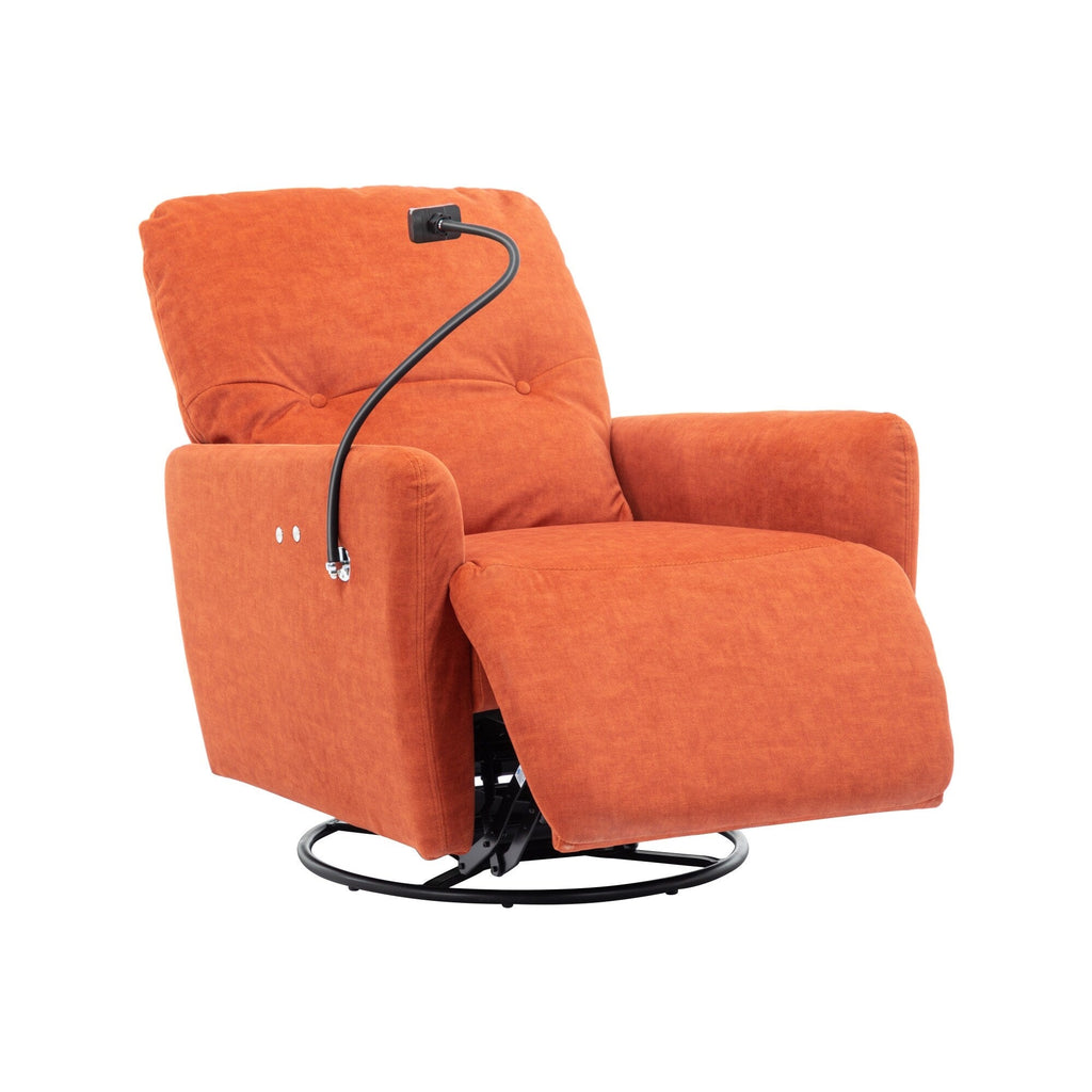 Fauteuil inclinable électrique pivotant à 270 degrés Roomfitters pour cinéma maison, canapé inclinable simple avec mouvement à bascule