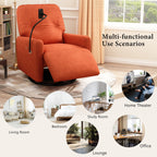 Fauteuil inclinable électrique pivotant à 270 degrés Roomfitters pour cinéma maison, canapé inclinable simple avec mouvement à bascule