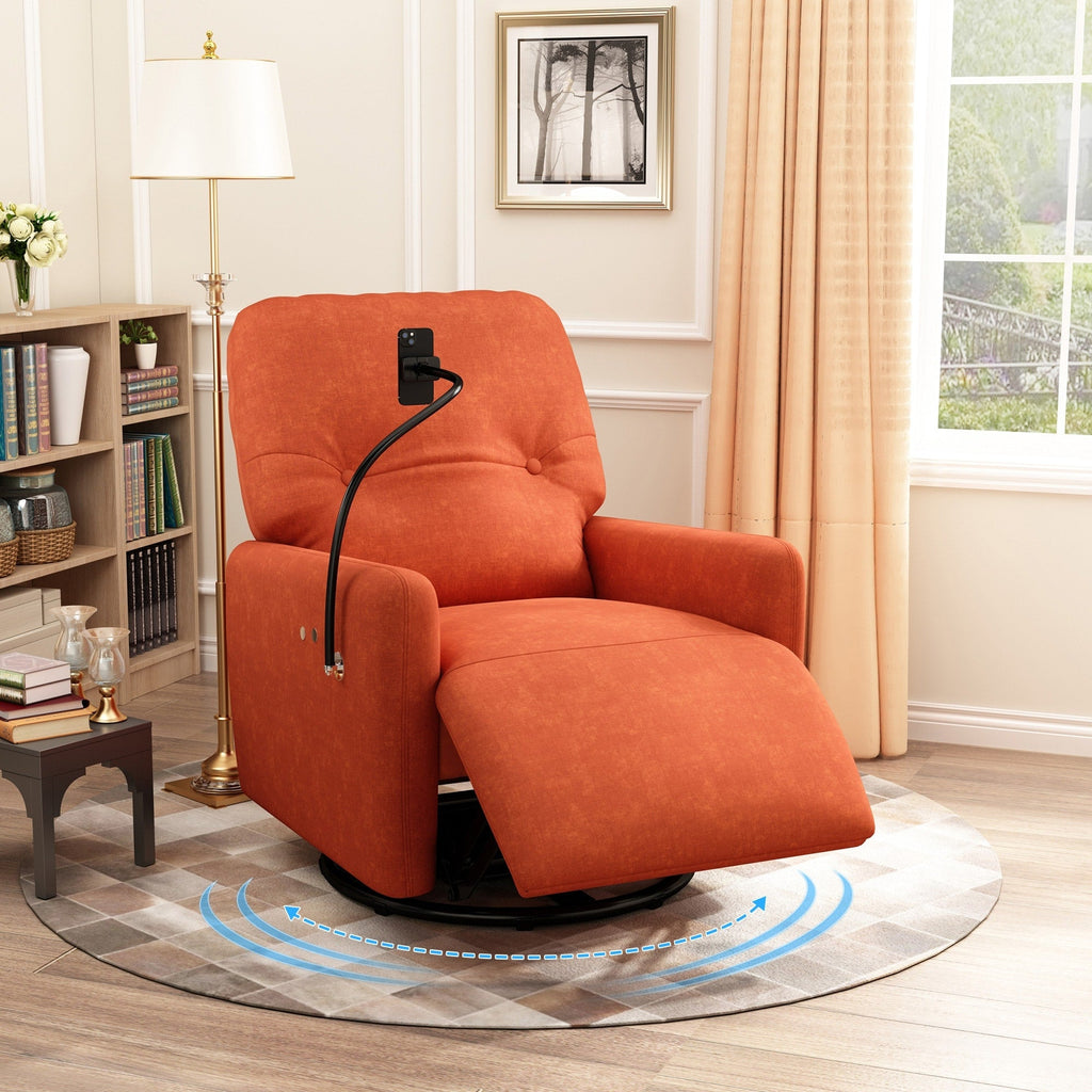 Fauteuil inclinable électrique pivotant à 270 degrés Roomfitters pour cinéma maison, canapé inclinable simple avec mouvement à bascule