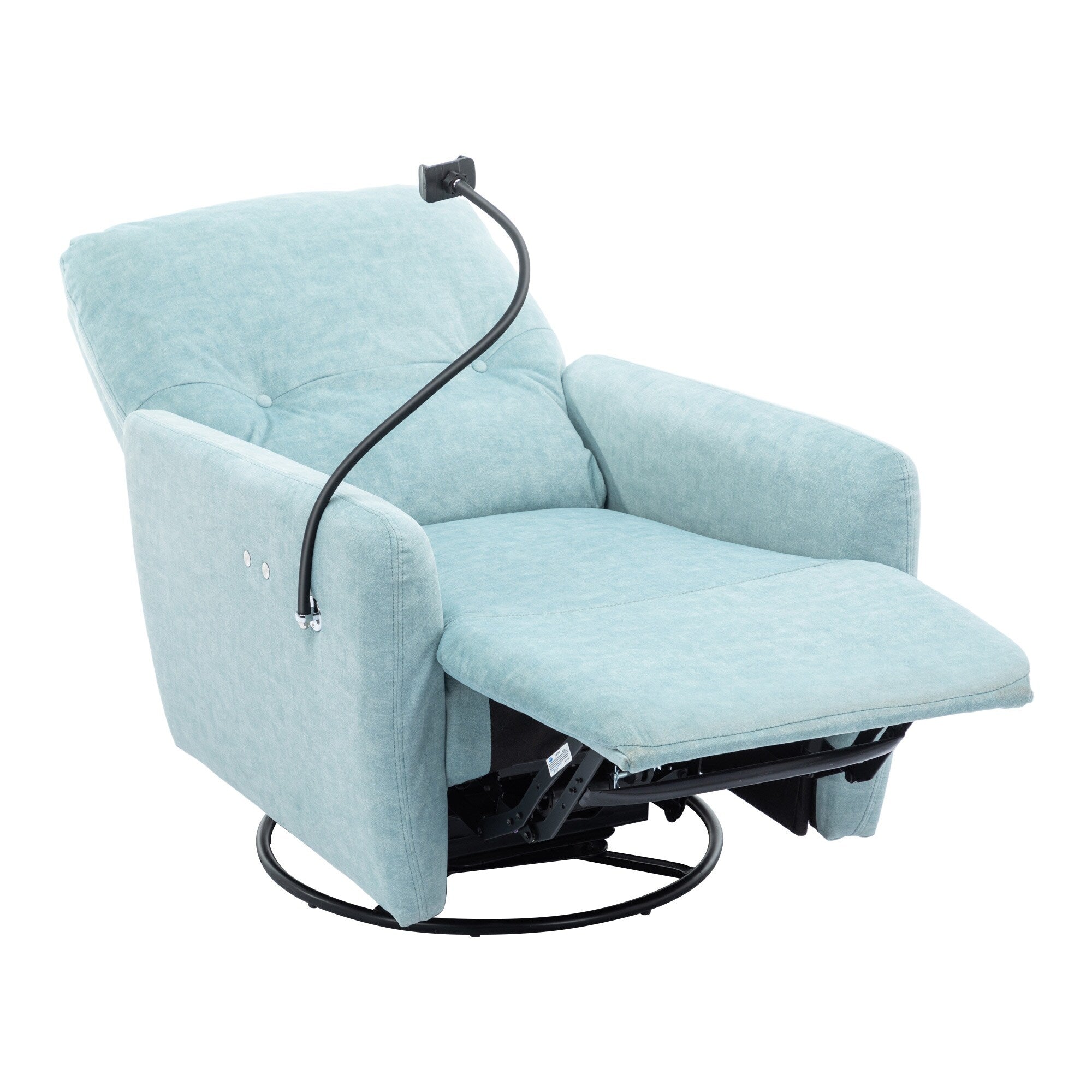 Fauteuil inclinable électrique pivotant à 270 degrés Roomfitters pour cinéma maison, canapé inclinable simple avec mouvement à bascule