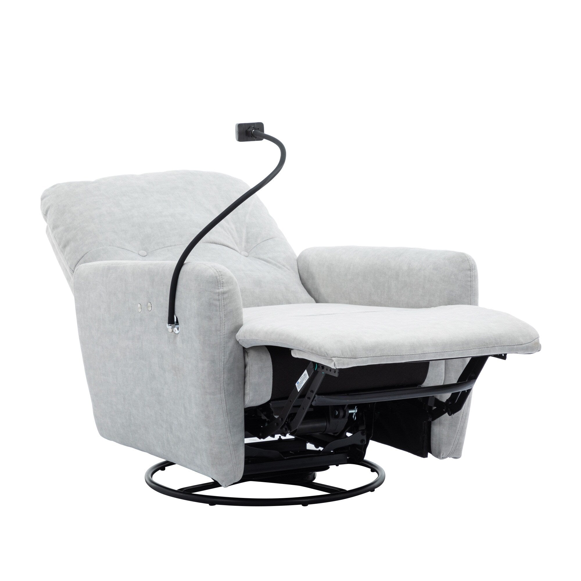 Fauteuil inclinable électrique pivotant à 270 degrés Roomfitters pour cinéma maison, canapé inclinable simple avec mouvement à bascule