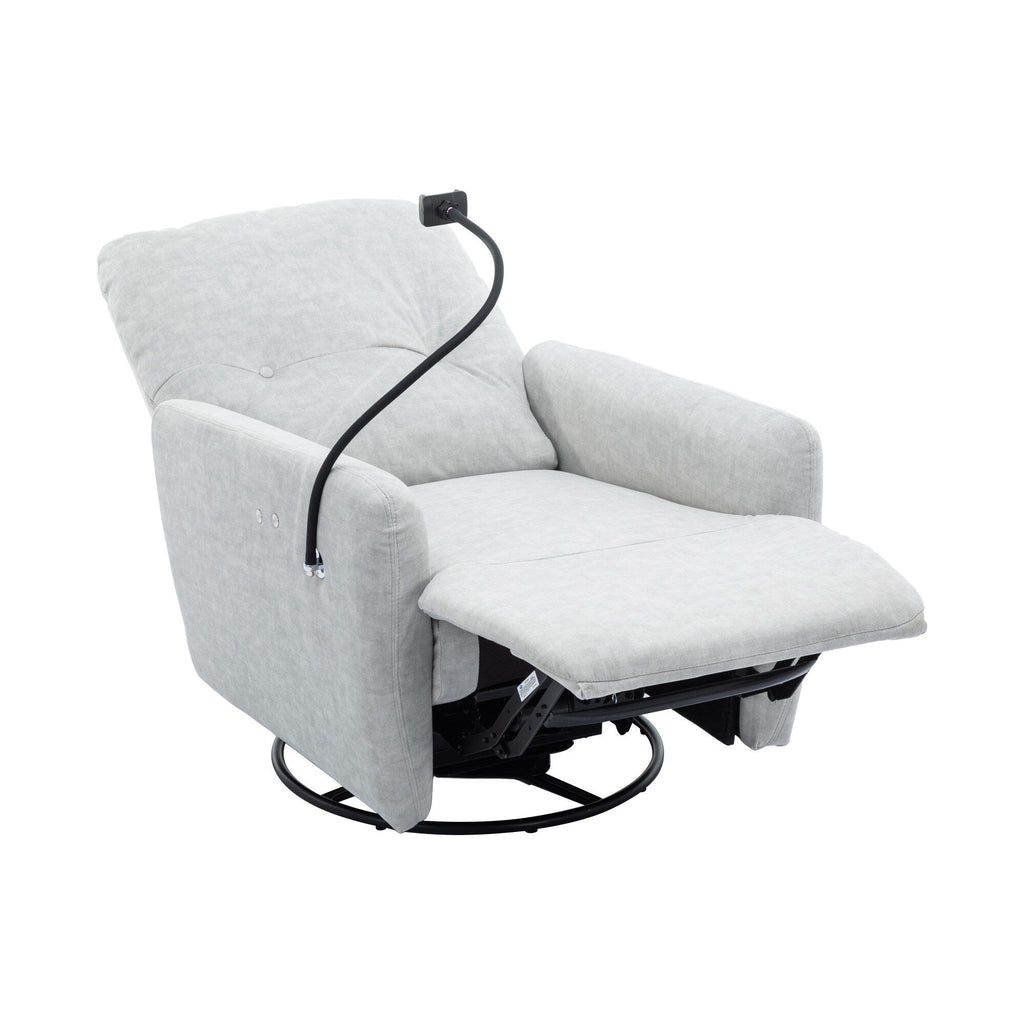 Fauteuil inclinable électrique pivotant à 270 degrés Roomfitters pour cinéma maison, canapé inclinable simple avec mouvement à bascule