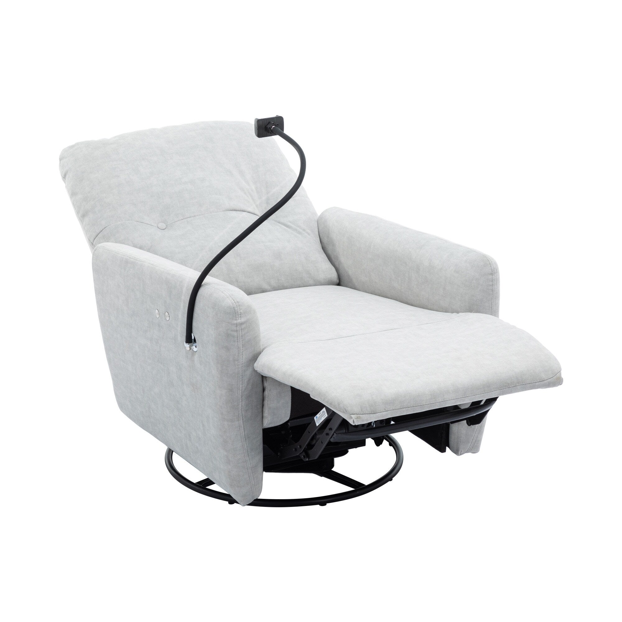 Fauteuil inclinable électrique pivotant à 270 degrés Roomfitters pour cinéma maison, canapé inclinable simple avec mouvement à bascule