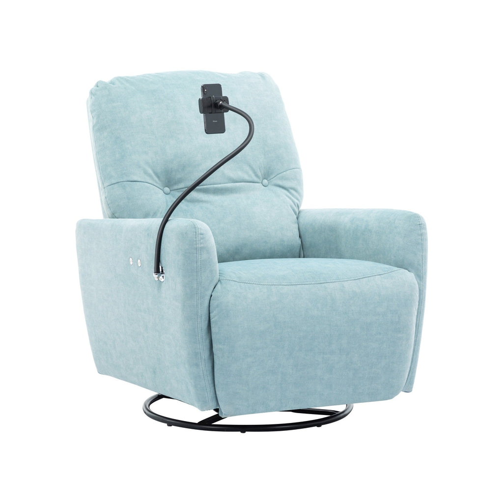 Fauteuil inclinable électrique pivotant à 270 degrés Roomfitters pour cinéma maison, canapé inclinable simple avec mouvement à bascule