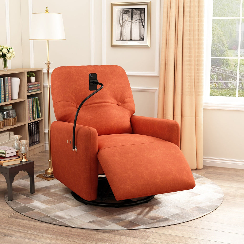 Fauteuil inclinable électrique pivotant à 270 degrés Roomfitters pour cinéma maison, canapé inclinable simple avec mouvement à bascule