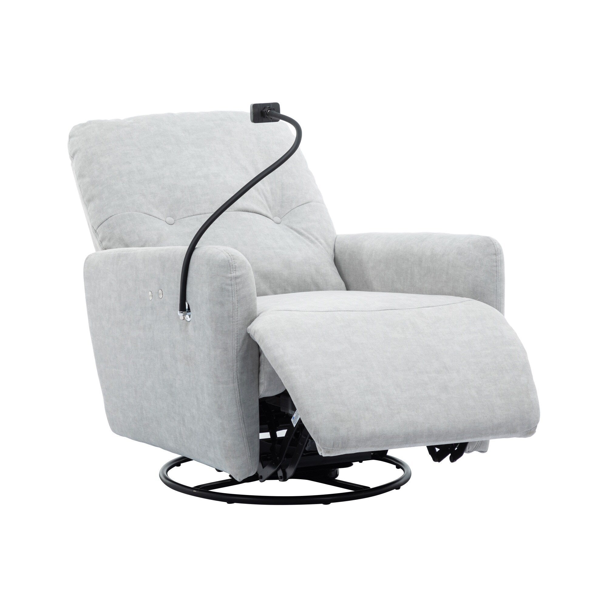 Fauteuil inclinable électrique pivotant à 270 degrés Roomfitters pour cinéma maison, canapé inclinable simple avec mouvement à bascule