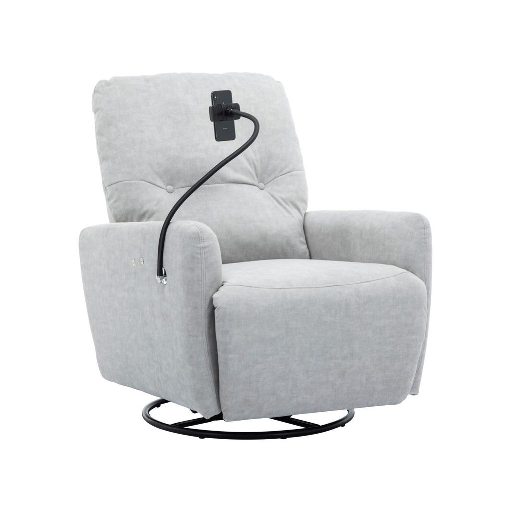 Fauteuil inclinable électrique pivotant à 270 degrés Roomfitters pour cinéma maison, canapé inclinable simple avec mouvement à bascule
