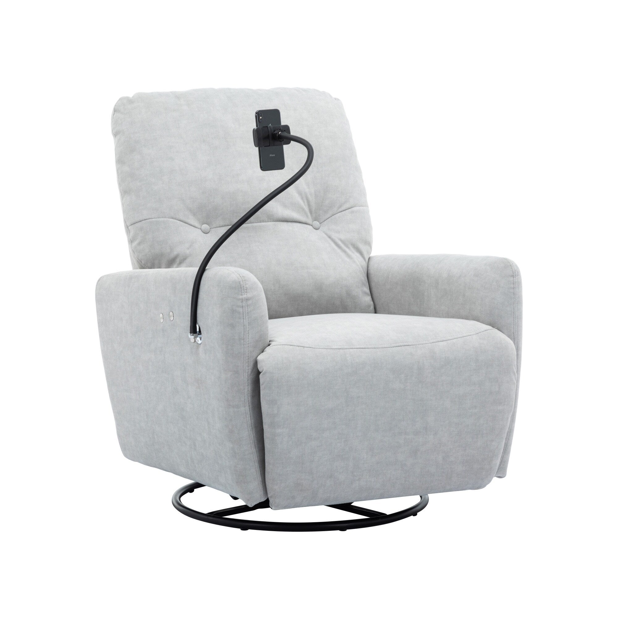 Fauteuil inclinable électrique pivotant à 270 degrés Roomfitters pour cinéma maison, canapé inclinable simple avec mouvement à bascule