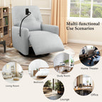 Fauteuil inclinable électrique pivotant à 270 degrés Roomfitters pour cinéma maison, canapé inclinable simple avec mouvement à bascule