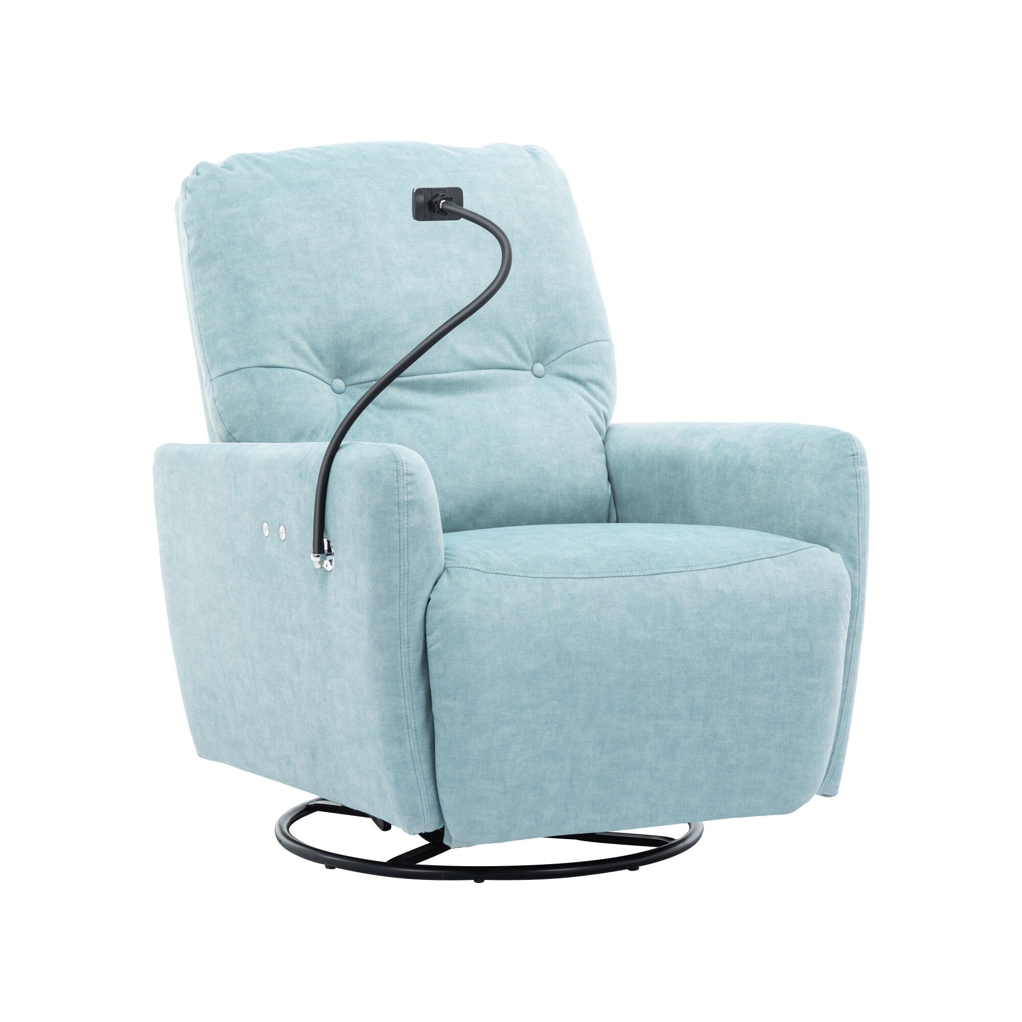 Fauteuil inclinable électrique pivotant à 270 degrés Roomfitters pour cinéma maison, canapé inclinable simple avec mouvement à bascule