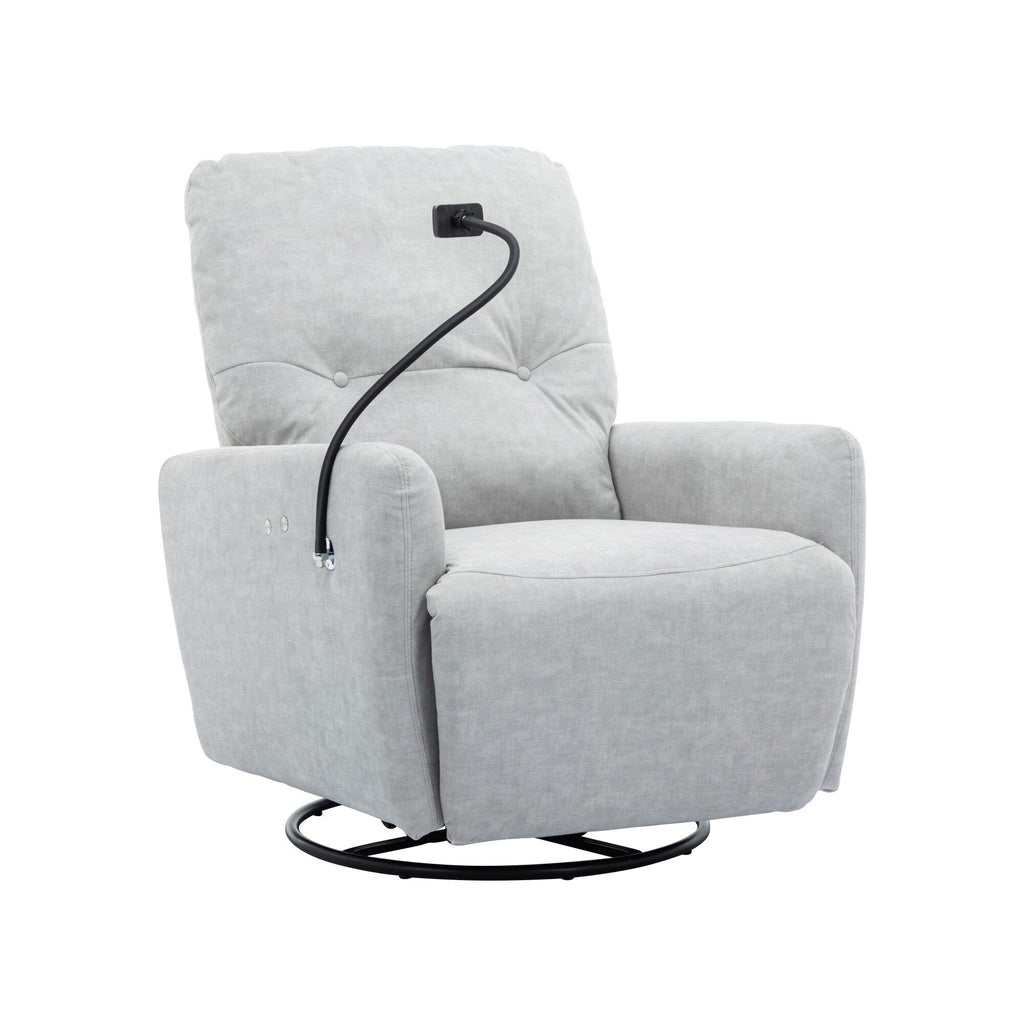 Fauteuil inclinable électrique pivotant à 270 degrés Roomfitters pour cinéma maison, canapé inclinable simple avec mouvement à bascule