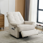 Fauteuil inclinable pivotant à 270° Roomfitters avec port de chargement USB, poche de rangement latérale et lampe tactile, couleur crème