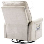 Fauteuil inclinable pivotant à 270° Roomfitters avec port de chargement USB, poche de rangement latérale et lampe tactile, couleur crème