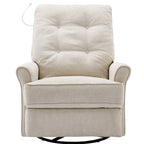 Fauteuil inclinable pivotant à 270° Roomfitters avec port de chargement USB, poche de rangement latérale et lampe tactile, couleur crème