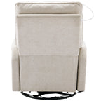 Fauteuil inclinable pivotant à 270° Roomfitters avec port de chargement USB, poche de rangement latérale et lampe tactile, couleur crème