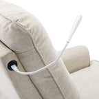Fauteuil inclinable pivotant à 270° Roomfitters avec port de chargement USB, poche de rangement latérale et lampe tactile, couleur crème